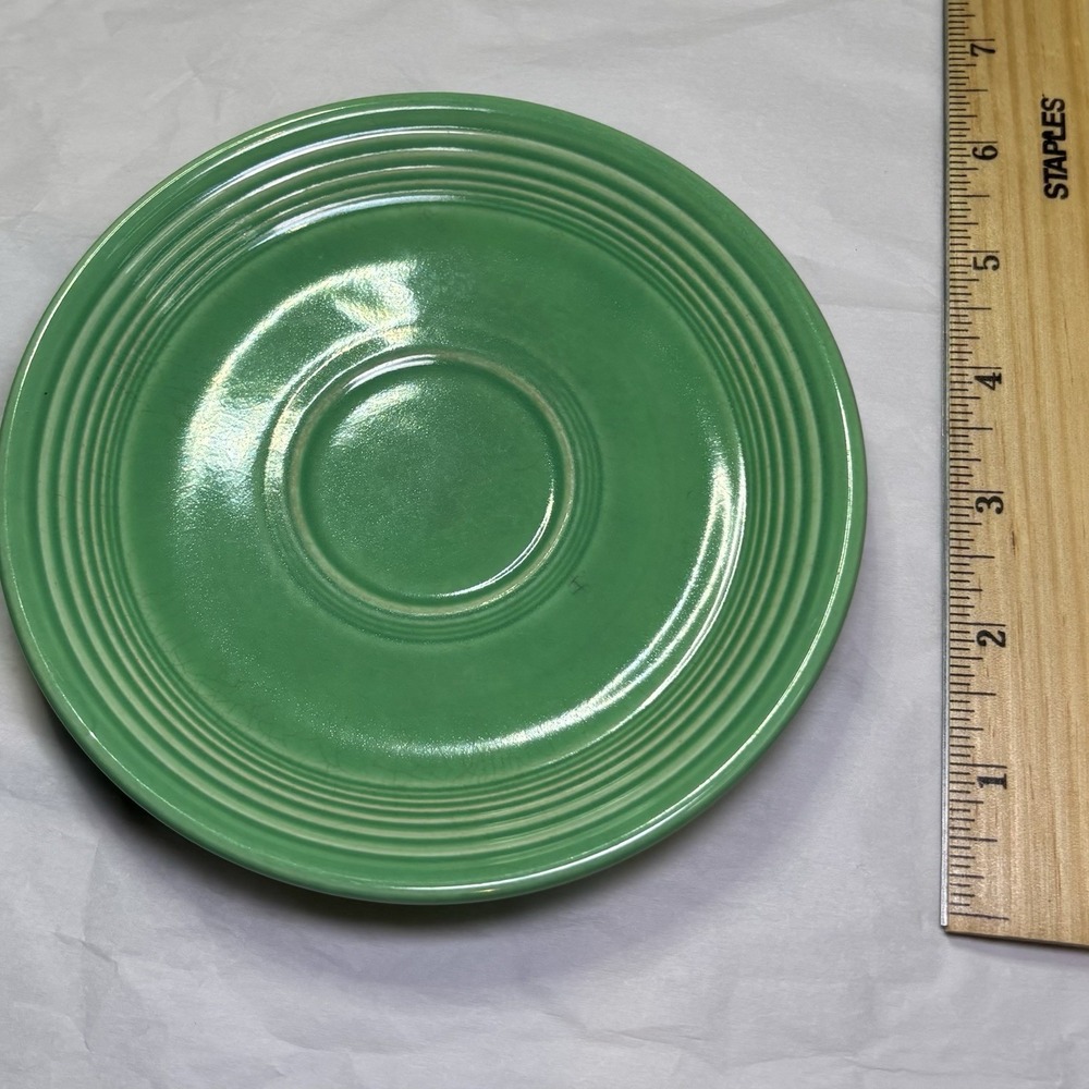 Vintage Fiestaware Fiesta 6" Saucer Forest Green Homer Laughlin - USA Made 1936- - Picture 5 of 6